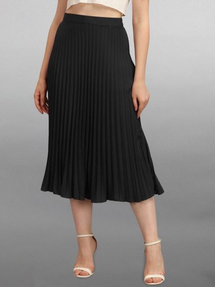 【新品タグ付】Side accordion line pleated skirt Buy plusS Pink Accordion Pleated Maxi Flared Skirt with Sheen