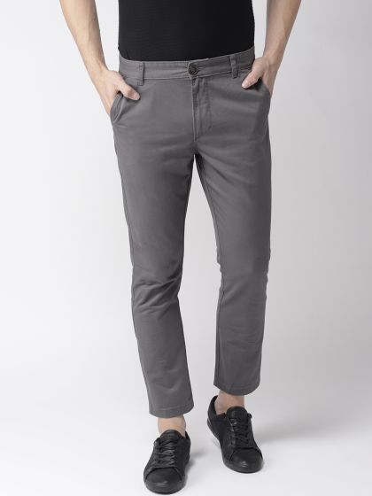 Buy Peter England Casuals Men Grey Slim Fit Solid Joggers
