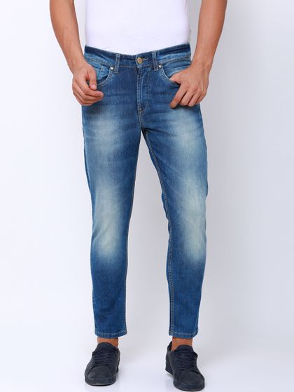Buy LOCOMOTIVE Men Blue Tapered Fit Mid 