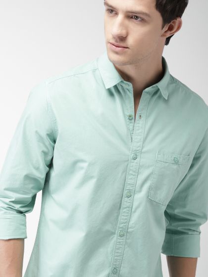 Buy Mast & Harbour Men Light Blue Pure Cotton Casual Sustainable Shirt -  Shirts for Men 2389865