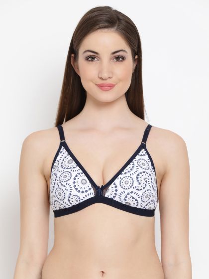 Buy Clovia Cotton Non Padded Non Wired Floral Print Full Cup Bra