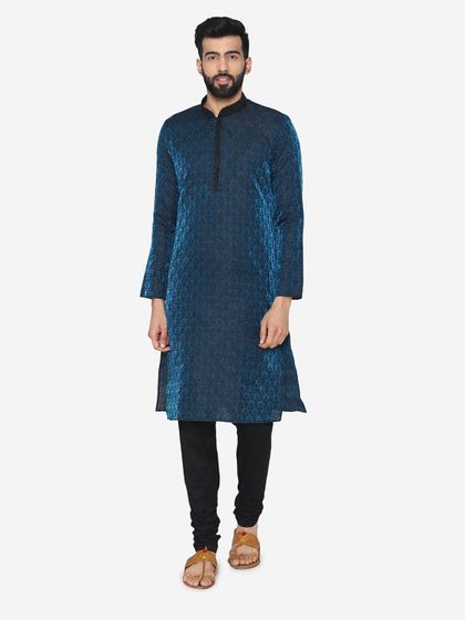 Buy Manyavar Blue Patterned Kurta Churidar Kurta Sets For Men 1845810 Myntra Mens kurta pajama for wedding is something that. manyavar