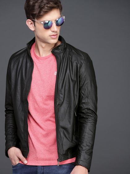 Buy WROGN Men Black Solid Puffer Jacket 