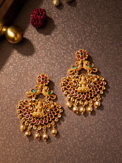 Buy Kushal S Fashion Jewellery Gold Plated Red Temple Silver Jhumkas Earrings For Women 2228497 Myntra You can now get your hand on these stunning pieces of jewellery selecting from a wide array of kundan jewellery online at. fashion jewellery gold plated