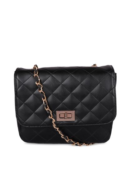 Buy QUILTED BLACK SLING BAG for Women Online in India