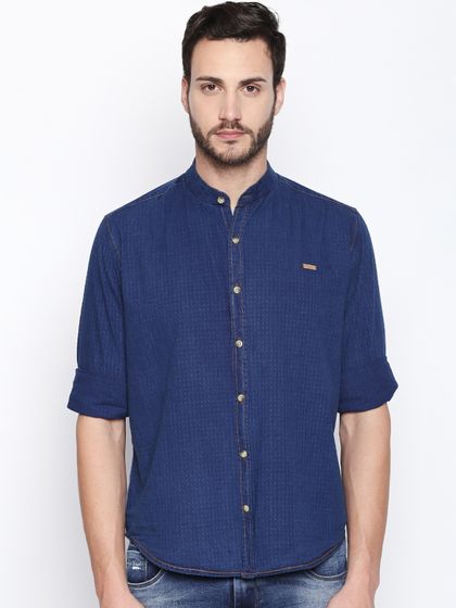 Buy Mufti Men Black Slim Fit Solid 