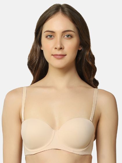Buy Amante Solid Padded Wired Demi Coverage Level-2 Push Up Bra at