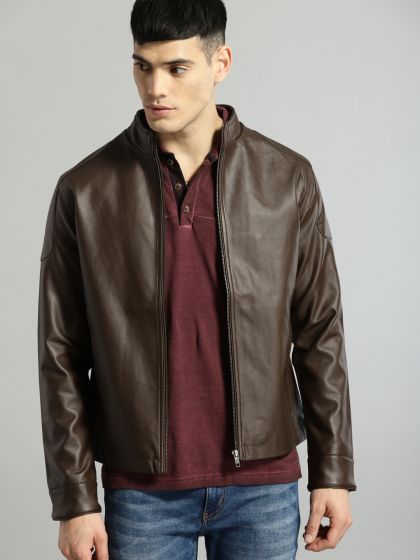 Okane leather jacket outlet