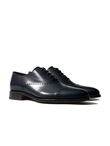 blue leather oxfords