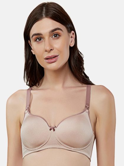 Buy Shyaway Pink Solid Non Wired Lightly Padded Maternity Bra 1780