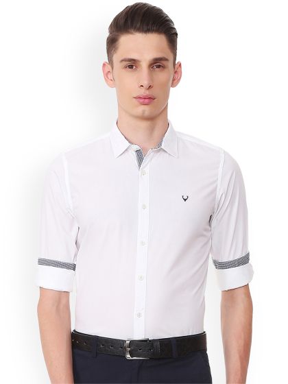 Plain Premium Cotton Allen Solly Men Shirt, Full Sleeves, Formal