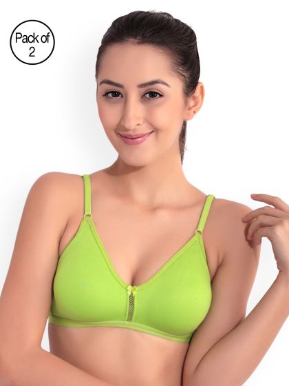 Buy Floret Multicolor Non Wired T-Shirt Bra (Pack Of 2) for Women