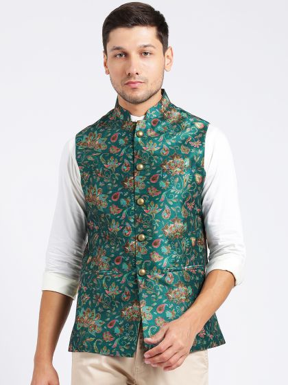 Buy Hangup Multicoloured Floral Print Nehru Jacket Nehru Jackets