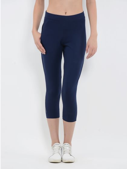 navy blue workout capris