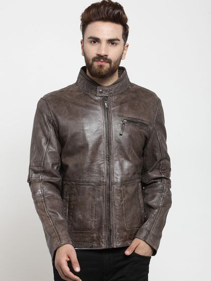 leather jacket myntra