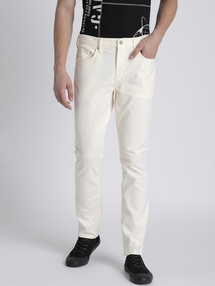 regular fit white jeans