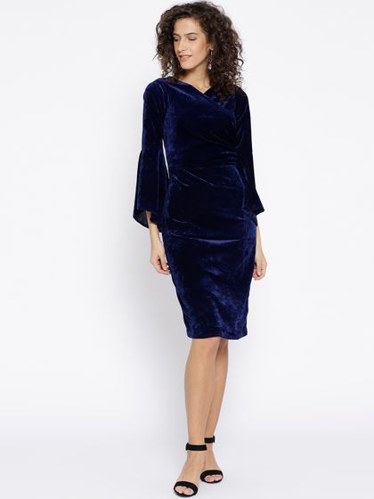 myntra velvet dress