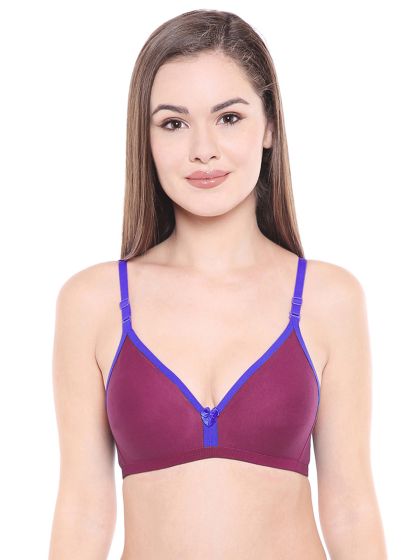 Buy Bodycare Purple Solid Non Wired Non Padded T Shirt Bra