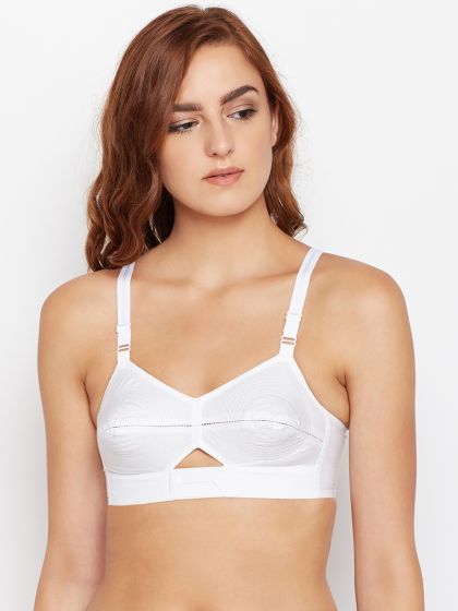 Buy BODYCARE Pack Of 3 White Solid Mystique Bra With Elastic