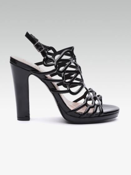 Buy Elle Women Black Shimmer Cut Out Stilettos Heels For Women 8005347 Myntra