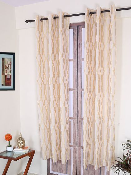 Buy Rangrage Gold Toned White Room Darkening Door Curtain Curtains And Sheers For Unisex 8160547 Myntra