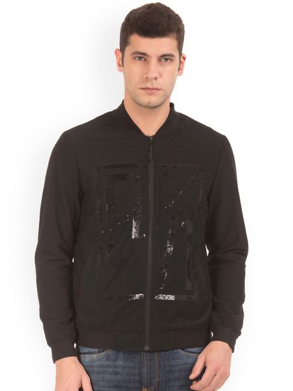 black solid bomber jacket