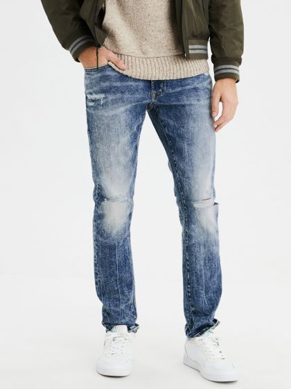 Buy American Eagle Outfitters Men Blue Flex Slim Fit Mid Rise Mildly Distressed Jeans Jeans For Men Myntra Buy American Eagle Outfitters Men Blue Flex Slim Fit Mid Rise Mildly Distressed Jeans Jeans For Men Myntra