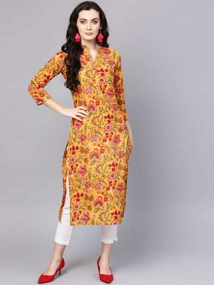 Flared hem kurta discount
