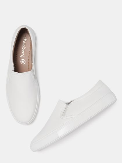 women's white casual slip on shoes