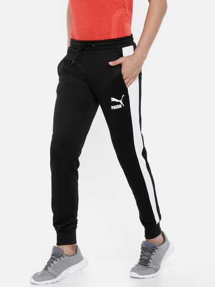 puma t7 joggers in black