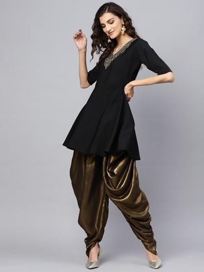 Printed Kurta With Dhoti Pants 