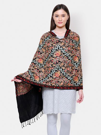black floral shawl