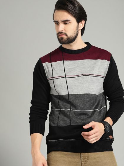 Buy Roadster Men Maroon \u0026 Navy Blue 