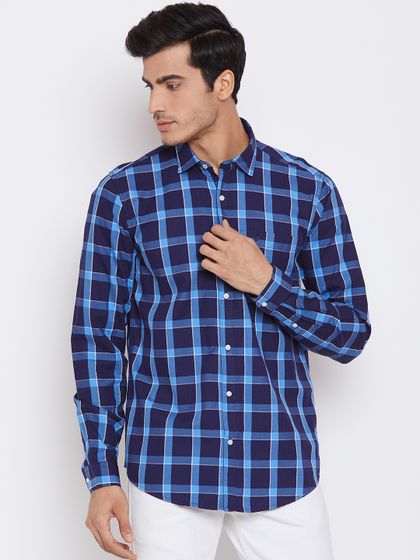Buy Park Avenue Men Blue Slim Fit 