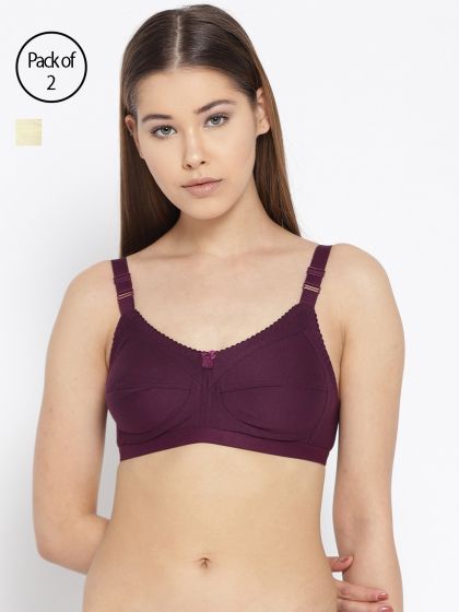 Buy Leading Lady Pack Of 2 Solid Non Wired Non Padded T Shirt Bras M  CONCENT 2 - Bra for Women 9783929