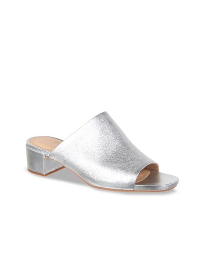 clarks heels silver