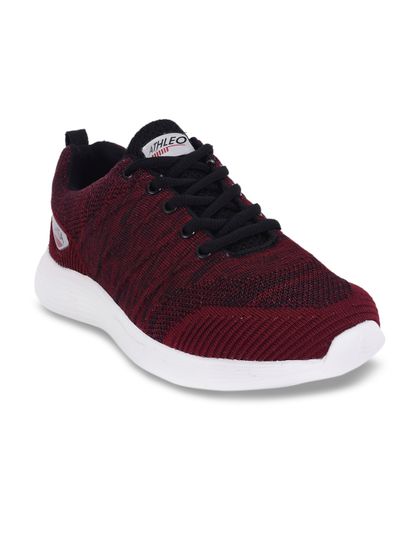 maroon running shoes
