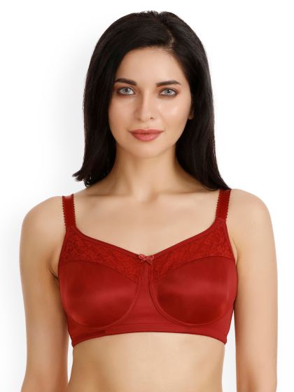 Buy Zivame Red Solid Non Wired Non Padded Minimizer Bra