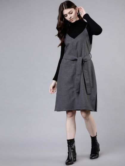 Flared dungaree hot sale dress