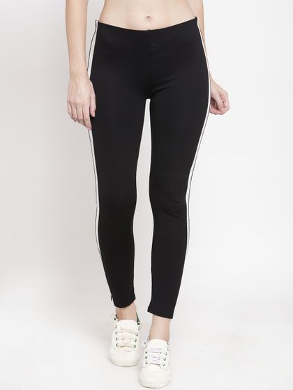 Buy ANWAIND Black Panelled Ankle Length 
