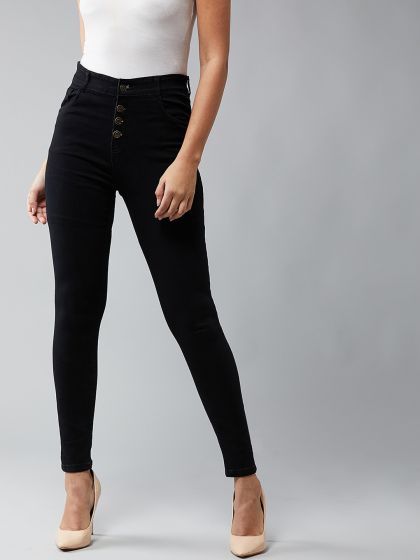 Buy Roadster Women Black Skinny Fit Mid Rise Clean Look Stretchable Jeans -  Jeans for Women 2359987