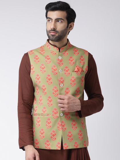 nehru jacket for men printed
