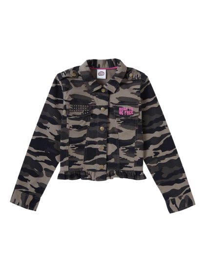 Buy Tiny Girl Black Self Design Tailored Jacket Jackets for