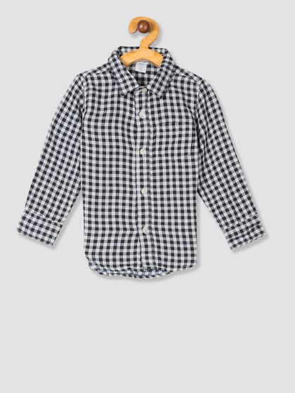 baby boy black and white checkered shirt