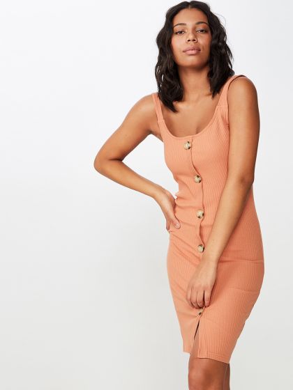 Zalora button cheap down dress