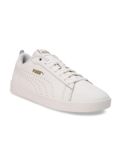 puma white ribbon shoes