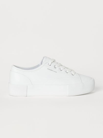 Buy H\u0026M Women White Solid Trainers