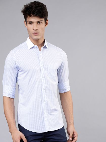 Mufti white slim fit hooded shirt outlet