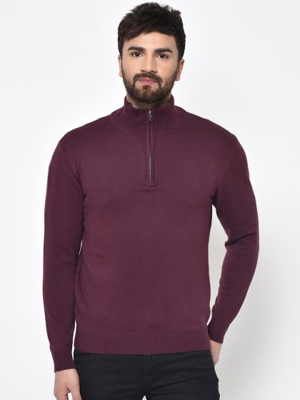 maroon half zip sweater