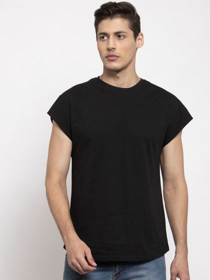 Buy Roadster Men Black Drop Shoulder Longline T Shirt - Tshirts for Men  1824339